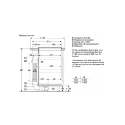 Table de cuisson aspirante induction 71cm 7400w 4 feux Neff V57THQ4L0