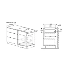Table de cuisson aspirante induction 71cm 7400w 4 feux Neff V57THQ4L0