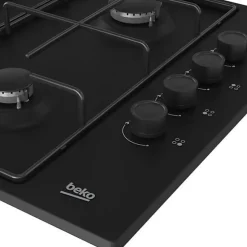 Table de cuisson gaz 61cm 4 feux 7900w noir Beko HIGG64123SB