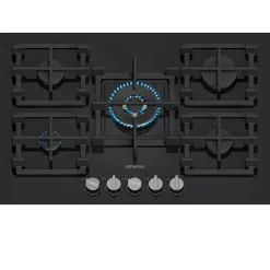 Table de cuisson gaz 75cm 5 feux 11700w noir Siemens ER7A6RH40 iq700