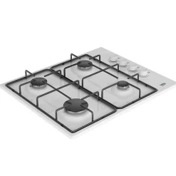 Table de cuisson gaz 60cm 4 feux blanc Beko HIGG64123SW