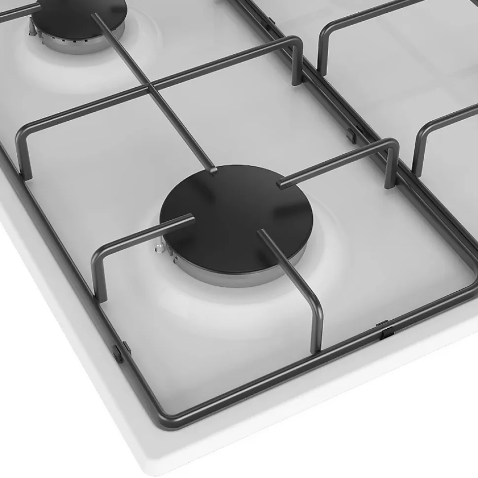 Table de cuisson gaz 60cm 4 feux blanc Beko HIGG64123SW