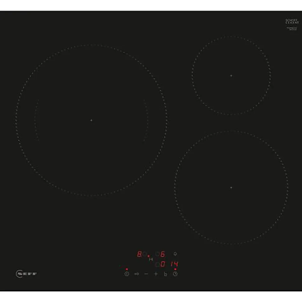 Table de cuisson induction 60cm 3 feux 7400w noir Neff T56NBJ1L0