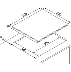 Table de cuisson induction 58cm 3 feux 5500w noir Amica AIM3530