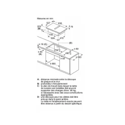 Table de cuisson induction aspirante 80cm 4 feux 7400w noir Neff V68TTX4L0