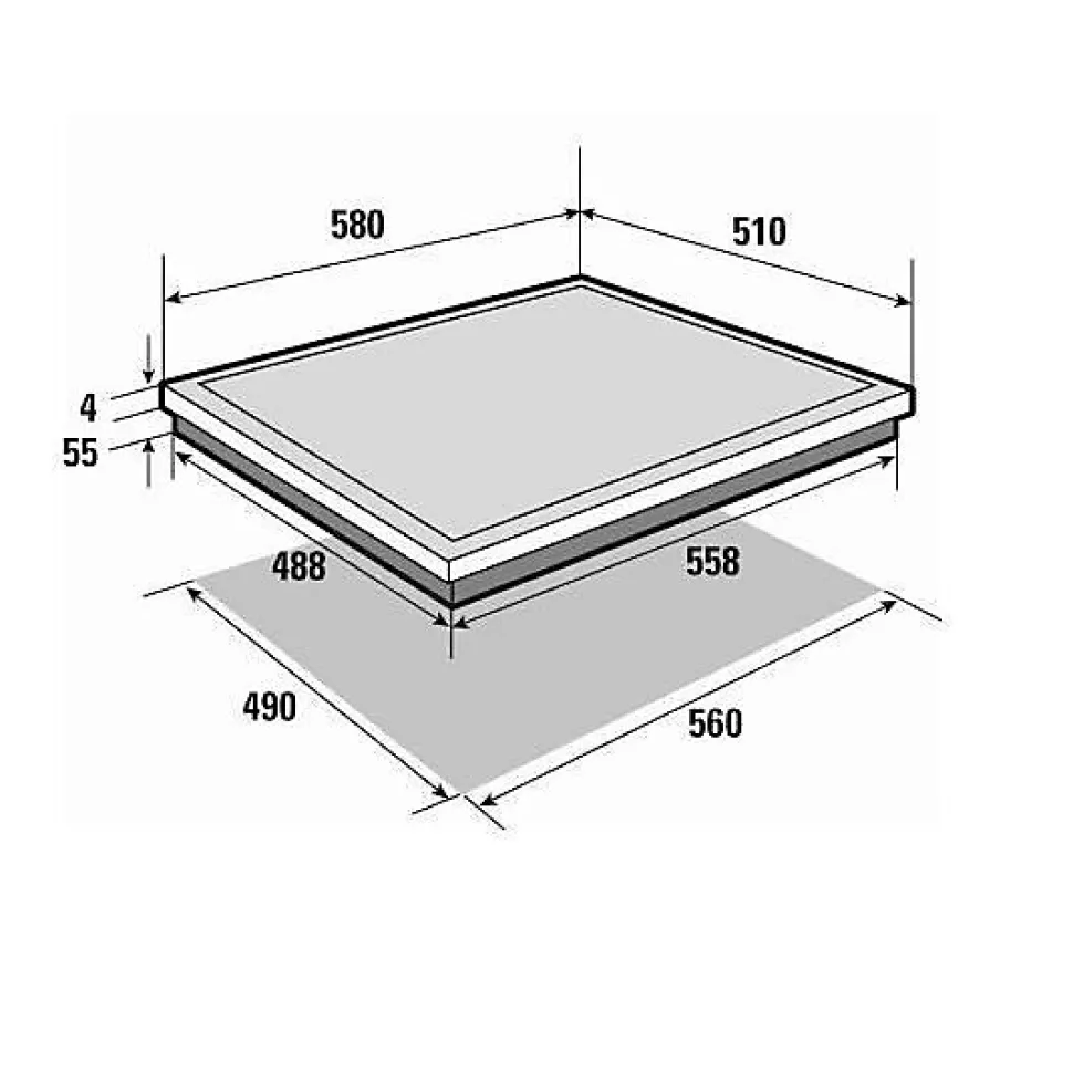 Table de cuisson induction 60cm 3 feux 4600w noir Brandt BPI6310B