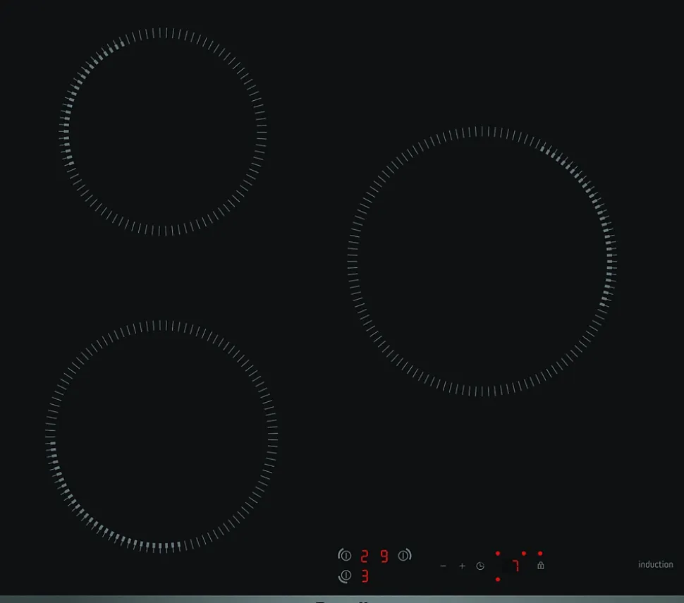 Table de cuisson induction 60cm 3 feux 4600w noir Brandt BPI6310B