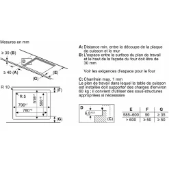 Table de cuisson induction 80cm 4 feux 7400w noir Neff T68PTY4L0