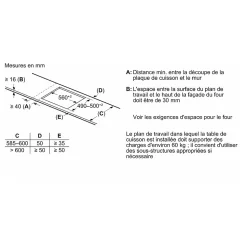 Table de cuisson induction 60cm 4 feux 7400w noir Bosch PXY63KHC1E