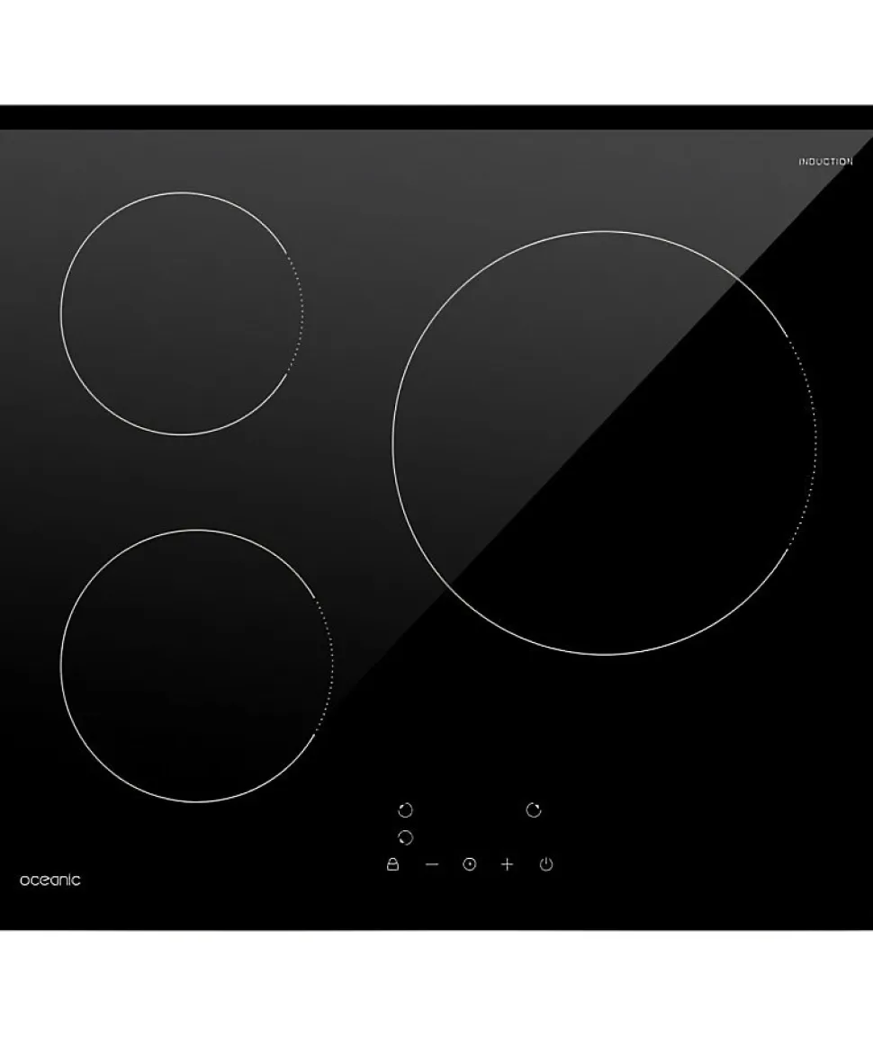 Table de cuisson induction OCEANIC 3 foyers L60 x P52 cm OCEATI3Z7B