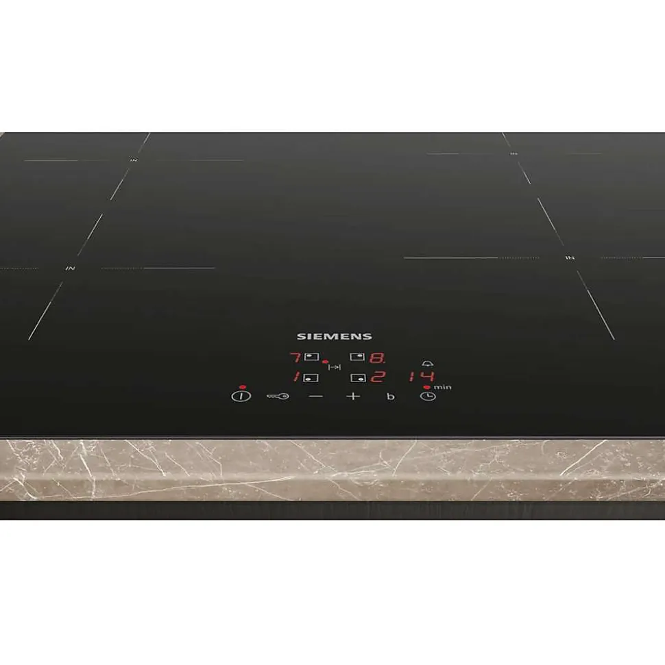 Table de cuisson induction 60cm 4 foyers 4600w noir Siemens EU611BEB5E iq100