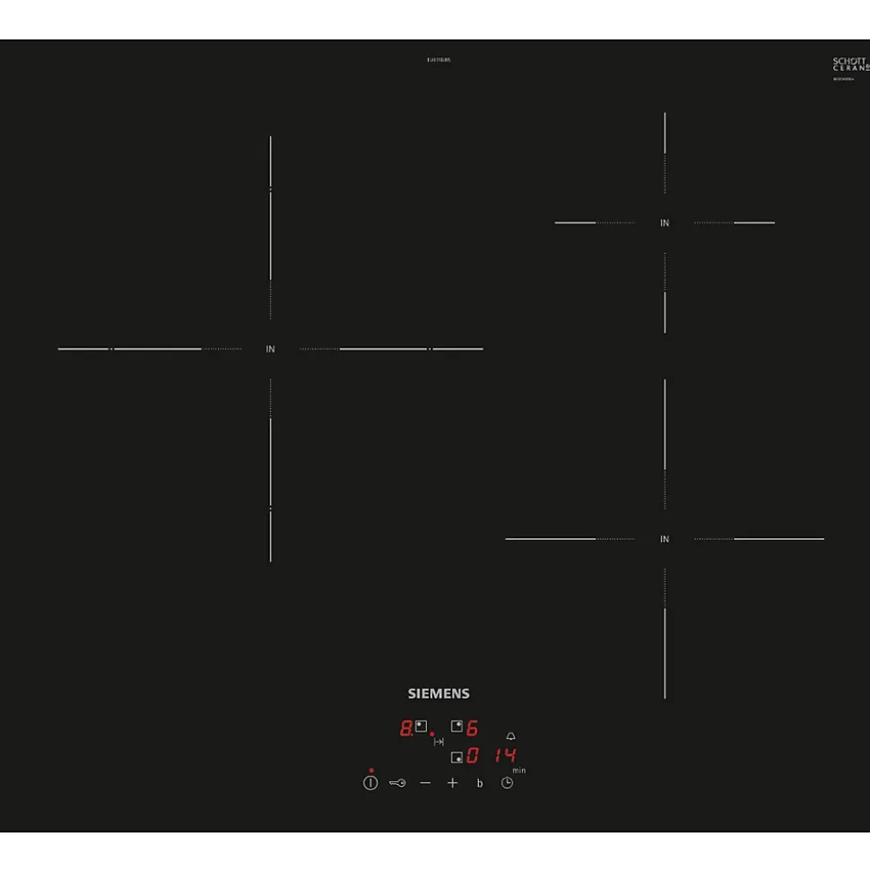 Table de cuisson induction 60cm 3 foyers 4600w noir Siemens EU611BJB5E iq100