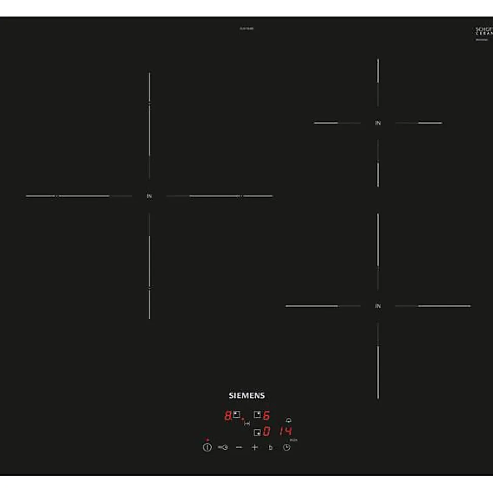 Table de cuisson induction 60cm 3 foyers 4600w noir Siemens EU611BJB5E iq100