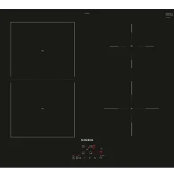 Table de cuisson induction 60cm 4 foyers 6900w noir Siemens ED61RBSB6E iq500