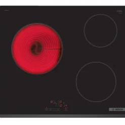 Table de cuisson vitrocéramique 60cm 3 feux 5700w noir Bosch PKM63RBB8E série 4