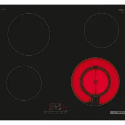 Table de cuisson vitrocéramique 60cm 4 feux 6600w noir Bosch PKF611BB8E