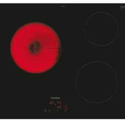 Table de cuisson vitrocéramique 60cm 3 feux 5700w noir Siemens ET61RBMB8E iq100