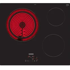 Table de cuisson vitrocéramique 60cm 3 feux 5700w noir Siemens ET61RBKB8E iq300