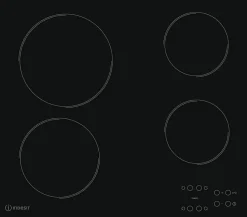 Table de cuisson vitrocéramique 60cm 4 feux 6200w noir Indesit RI161C