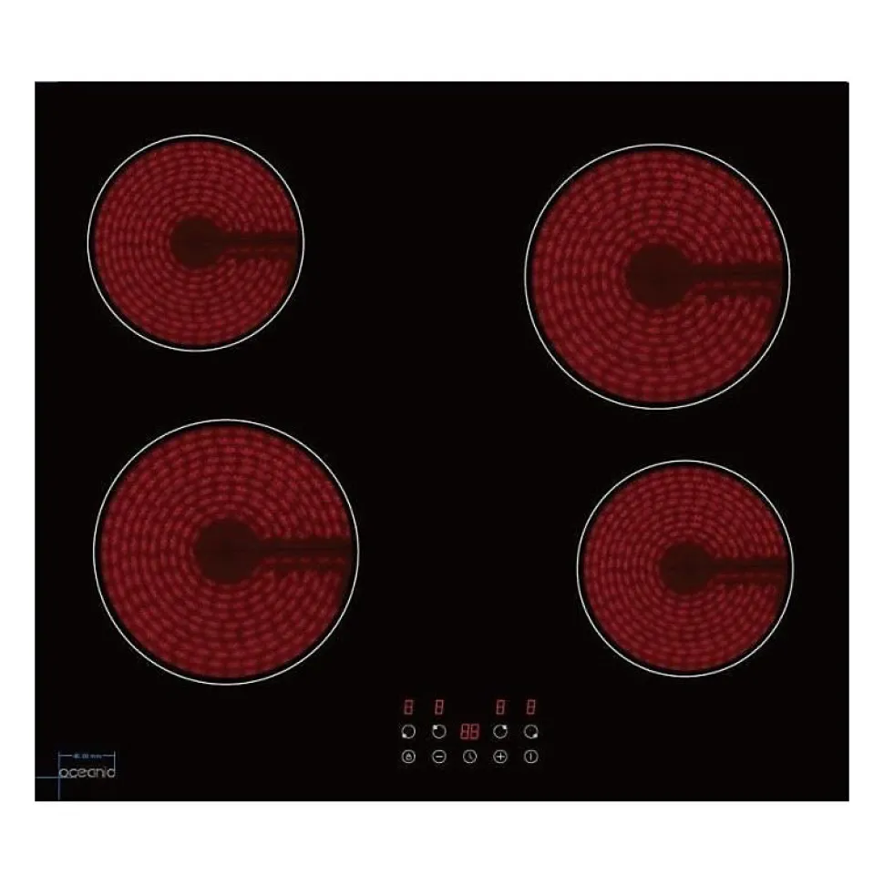 Table de cuisson vitrocéramique - OCEANIC - 4 foyers - Noir