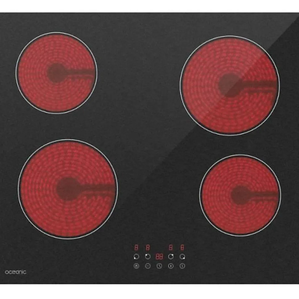 Table de cuisson vitrocéramique - OCEANIC - 4 foyers - Noir