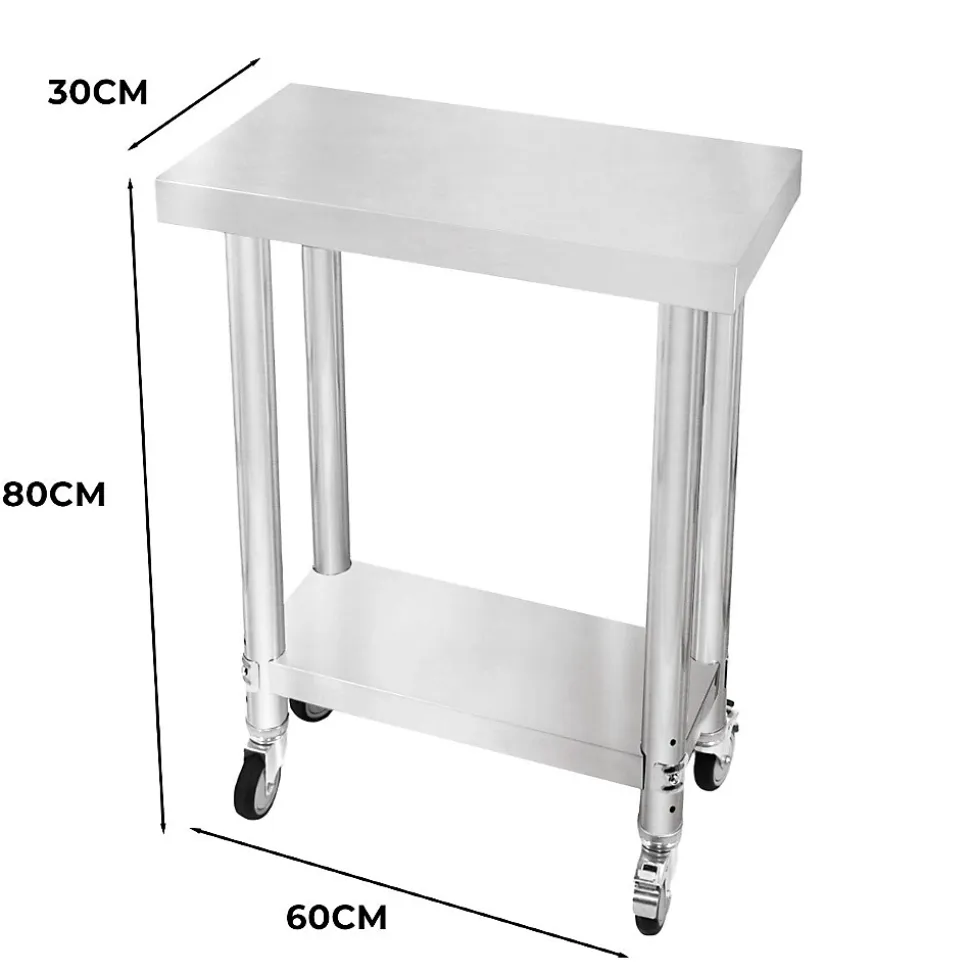 Table de Travail en Inox 60cm x 30cm x 80cm - KuKoo
