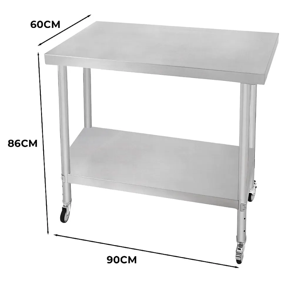 Table de Travail en Inox 60cm x 90cm x 86cm - KuKoo