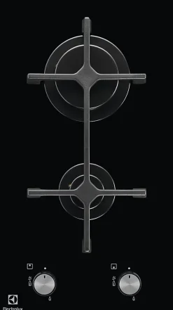 Table domino verre gaz 30cm 3900w noir Electrolux EGC3322NVK série 300