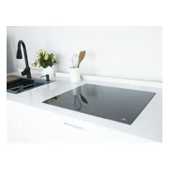 Table induction 4 zones flex avec double bridge - 7200W - slider - 4 boosters - noir