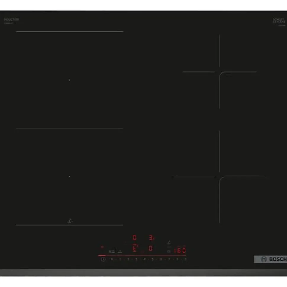 Table induction 60cm - BOSCH SER6 - PVS63KHC1E Noir - 4-foyers - Home Connect - L592xP522 mm