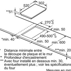 Table induction domino 30cm 2 foyers Siemens EX375FXB1E iq700