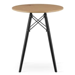 Table ronde VALORA KOVA 60 cm - Table de salle à manger moderne en chêne miel