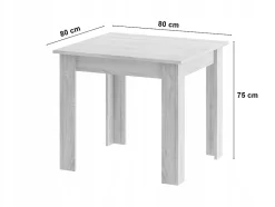 Table Valora NP 80X80 Artisan, design moderne, pieds noirs