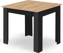 Table Valora NP 80X80 Artisan, design moderne, pieds noirs