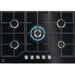 Table verre gaz 74cm 5 foyers noir Electrolux KGG75362K