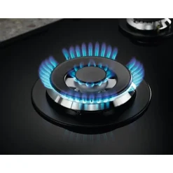 Table verre gaz 74cm 5 foyers noir Electrolux KGG75362K