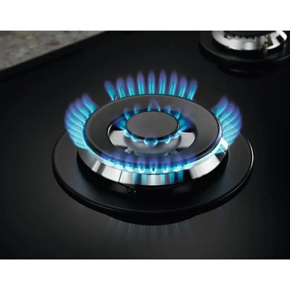 Table verre gaz 74cm 5 foyers noir Electrolux KGG75362K