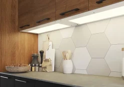 Tablette avec LED integrées de dessous de meuble haut GoodHome Caraway blanc l. 76,4 cm x L. 31,9 cm x H. 18,2 mm