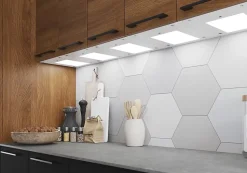 Tablette avec LED integrées de dessous de meuble haut GoodHome Caraway blanc l. 26,4 cm x L. 31,9 cm x H. 18,2 mm