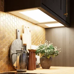 Tablette avec LED integrées de dessous de meuble haut GoodHome Caraway blanc l. 26,4 cm x L. 31,9 cm x H. 18,2 mm