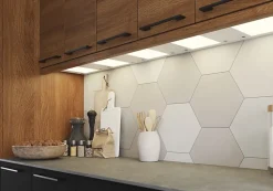 Tablette avec LED integrées de dessous de meuble haut GoodHome Caraway blanc l. 26,4 cm x L. 31,9 cm x H. 18,2 mm