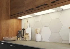 Tablette avec LED integrées de dessous de meuble haut GoodHome Caraway blanc l. 56,4 cm x L. 31,9 cm x H. 18,2 mm