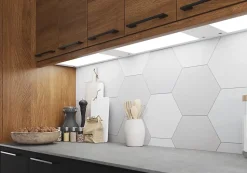 Tablette avec LED integrées de dessous de meuble haut GoodHome Caraway blanc l. 56,4 cm x L. 31,9 cm x H. 18,2 mm