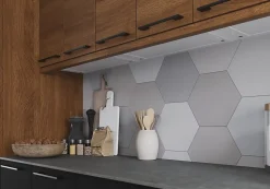 Tablette avec LED integrées de dessous de meuble haut GoodHome Caraway blanc l. 56,4 cm x L. 31,9 cm x H. 18,2 mm