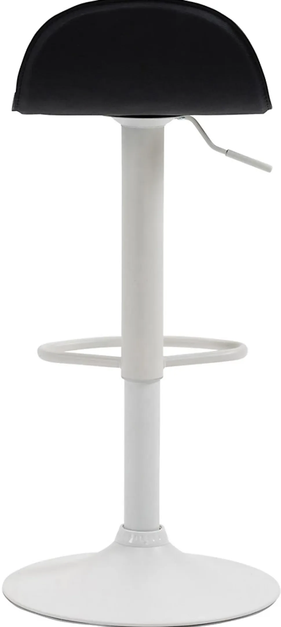 Tabouret Bar Design Lana V2 Réglable, Chaise Haute Bistrot, Dossier Repose-pied Piétement Métal Noir/Blanc