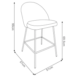 Tabouret de bar Bonarda beige et noir H.99 cm