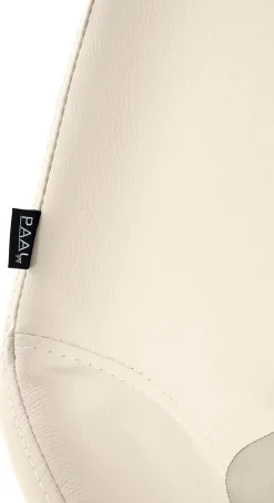 Tabouret de bar Braga cuir synthétique, structure dorée, réglable, pivotant 360, repose-pieds, cuisine et bar Crème