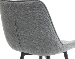 Tabouret de bar Dartford, Chaise de bar rembourrée, Tabouret de bar avec structure métallique et dossier Gris/Tissu