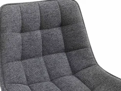 Tabouret de bar Dartford, Chaise de bar rembourrée, Tabouret de bar avec structure métallique et dossier Grisfoncé/Tissu