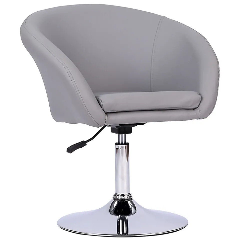 Tabouret de bar en simili gris GABIN - HAPPY GARDEN